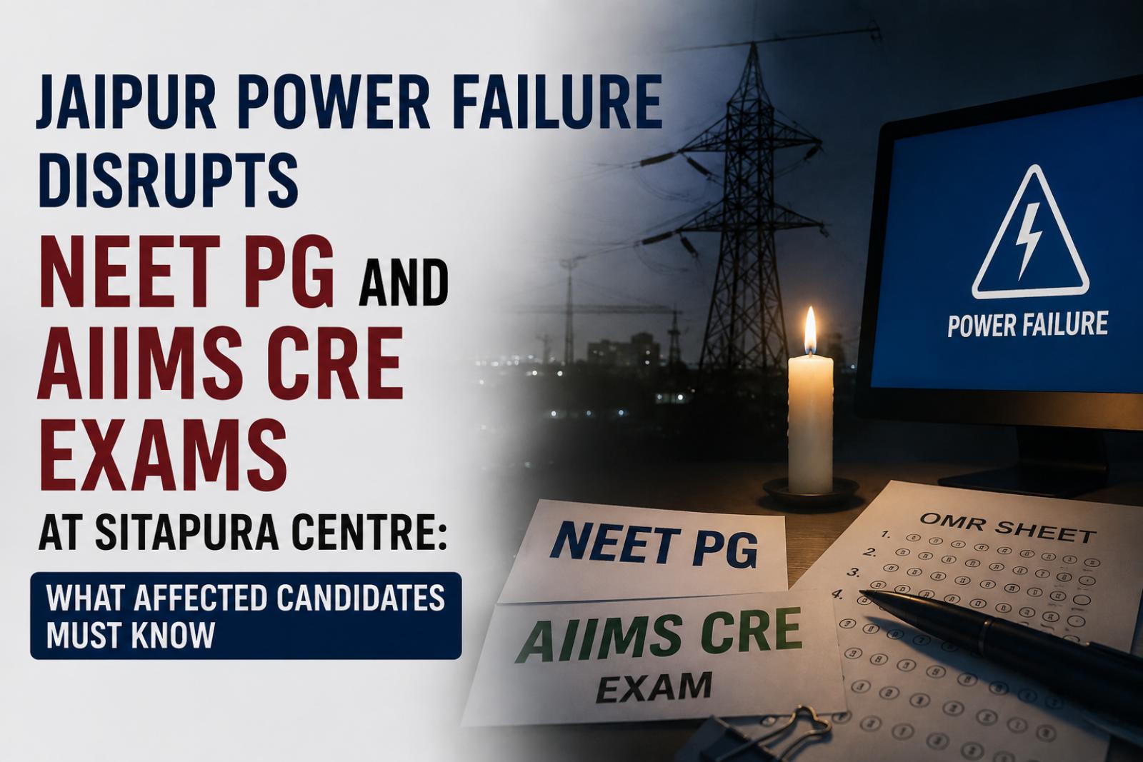 Jaipur Power Failure Disrupts NEET PG and AIIMS CRE Exams at Sitapura Centre: What Affected Candidates Must Know